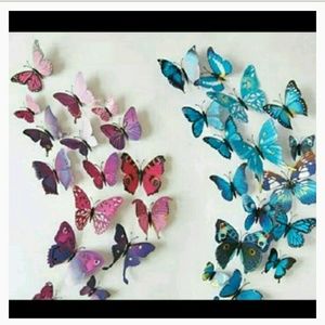 🌻 Red 3D Butterfly Wall Deco